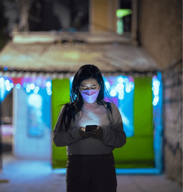 Person using safety app